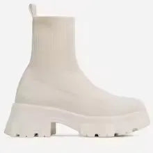 Botas femininas botas de plataforma elástica respirável primavera verão saltos botas mujer deslizamento em botas de tornozelo mulher elegante sapatos de salto