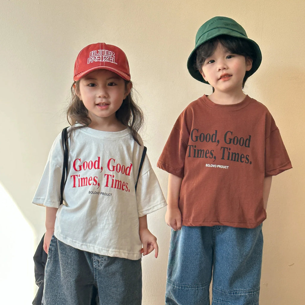 2025 verão moda solta menina crianças carta impressão camiseta menino bebê algodão manga curta camisetas criança casual topos roupas da criança