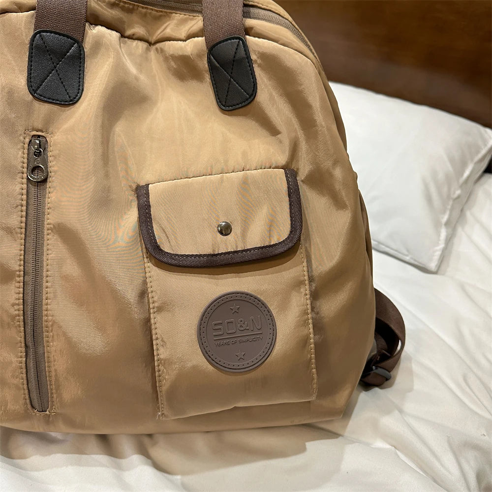 mochila femininas bolsa escolar bolsas femininas promoção Mochilas de moda multifuncionais de grandes dimensões para mulheres bolsa de ombro de separação seca e molhada de grande capacidade para viagens esportivas