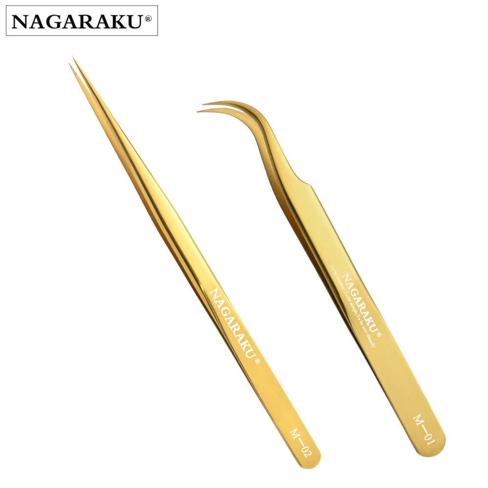 NAGARAKU Pinça de extensão de cílios maquiagem clipe preciso 3D de cílios de aço inoxidável