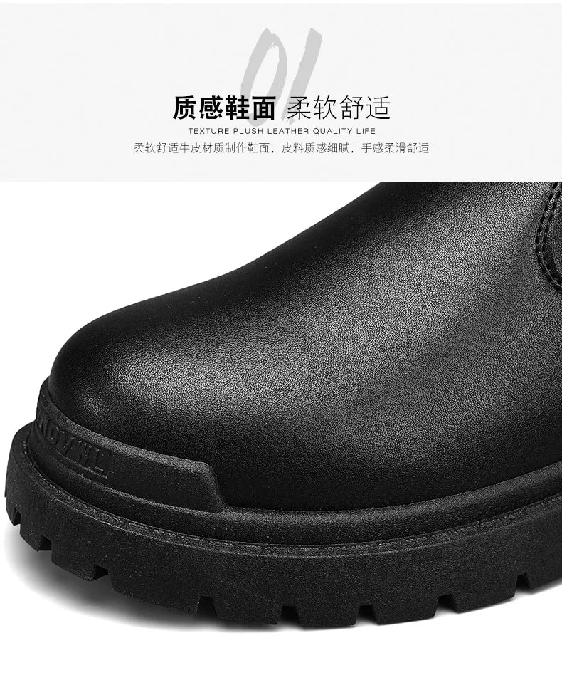 Botas de tornozelo tênis casuais sapatos casuais sapatos de couro masculino tênis mocassins esportes e lazer trabalho wear tênis de outono masculino