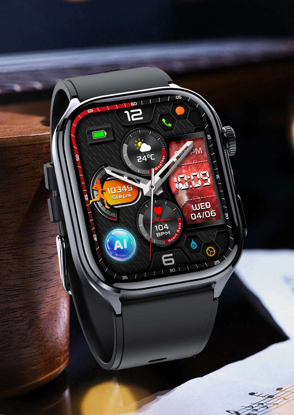 Novo Smartwatch 2026 com ECG Preciso, Análise de Saúde Cardíaca, Análise de Sangue, Lipídios no Sangue, Pressão Arterial e Chamada Bluetooth para Homens