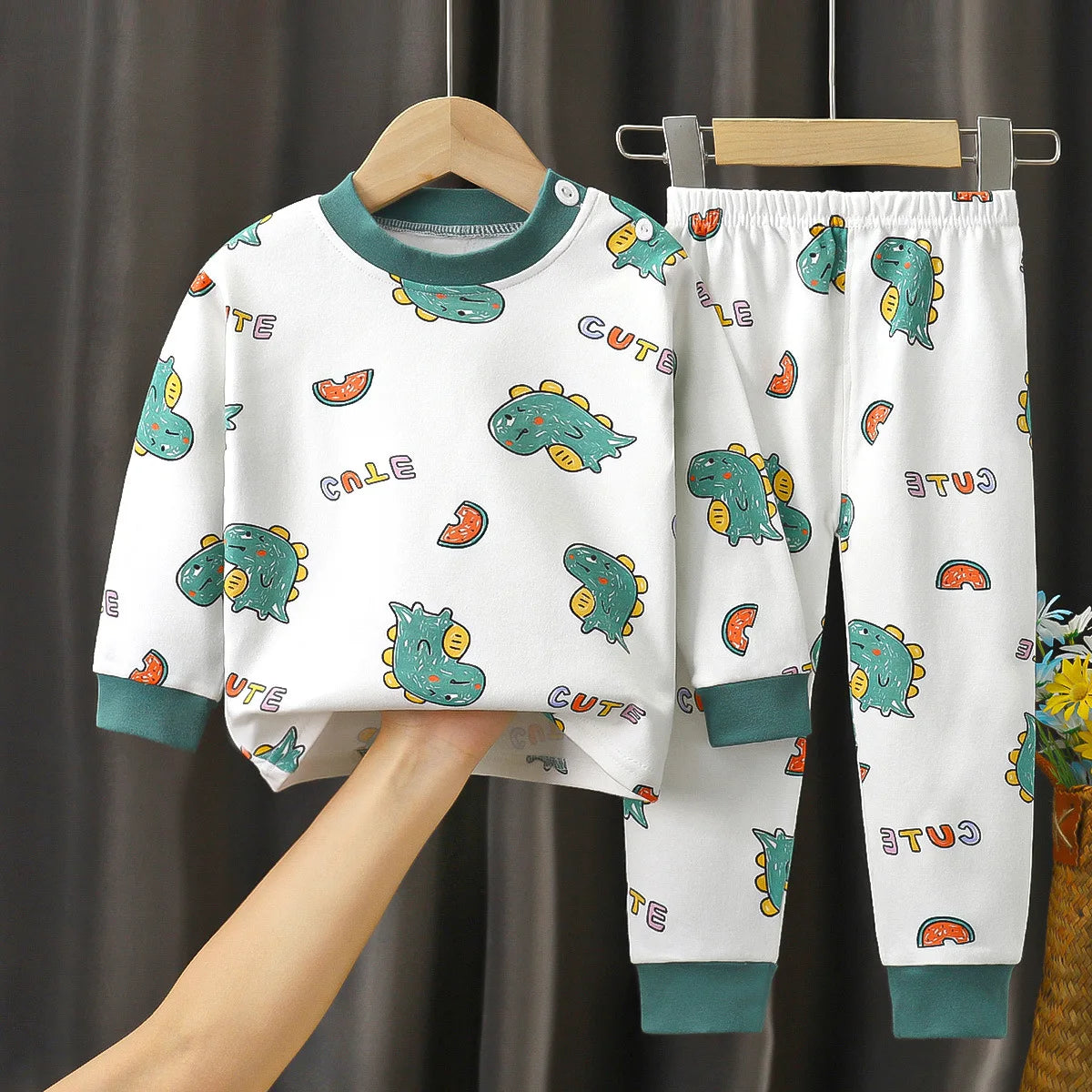 Crianças roupas conjuntos de roupas infantis meninos meninas algodão outono inverno roupas calças pijamas roupa interior