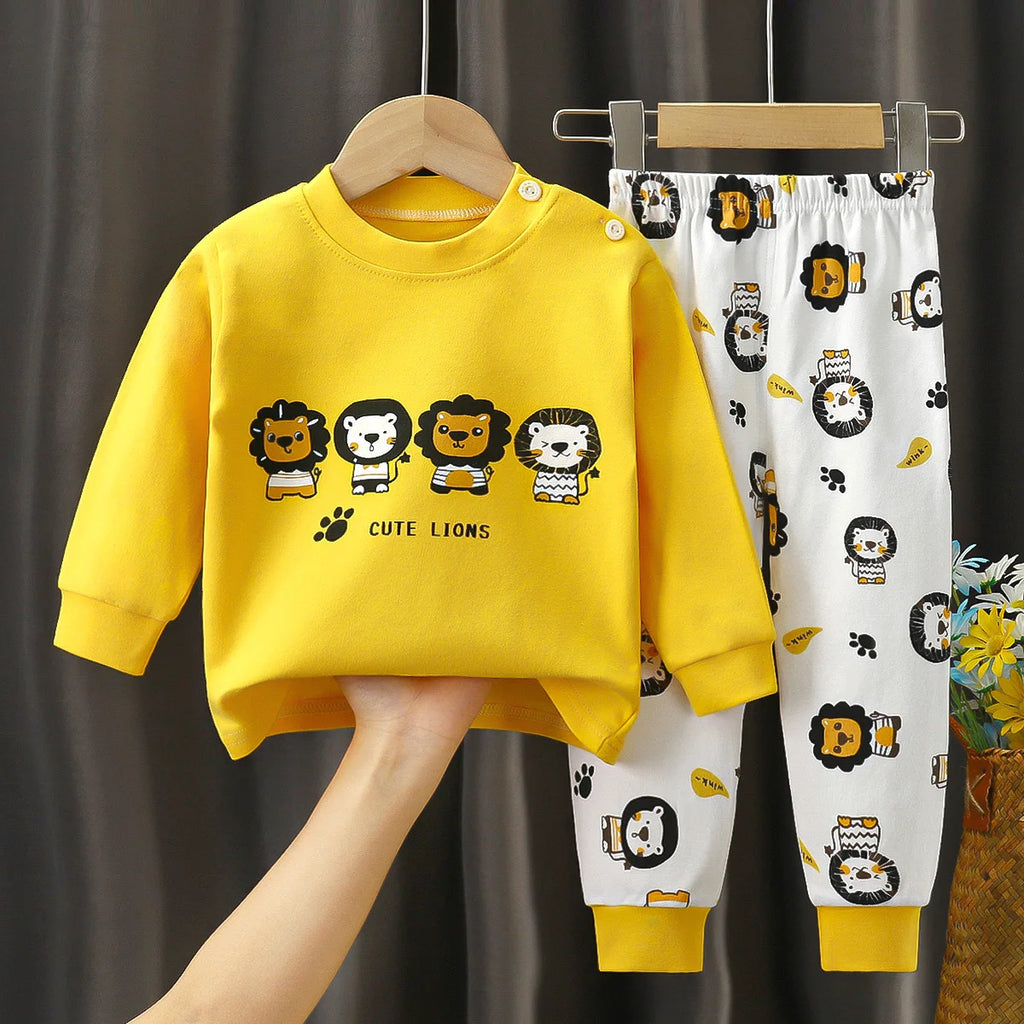 Crianças roupas conjuntos de roupas infantis meninos meninas algodão outono inverno roupas calças pijamas roupa interior