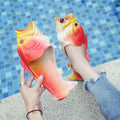 Chinelos de peixe elegantes para mulheres 2024 novo design exclusivo família sapatos de praia senhoras confortáveis e legais flip flips