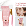 Conjunto de máscara facial de colágeno para embrulho noturno, máscara de embrulho noturno de colágeno coreano, hidrata profundamente, creme de máscara de cuidados noturnos