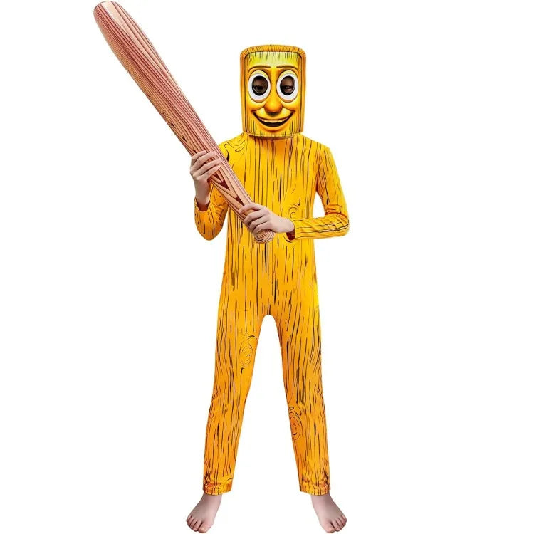 Desenhos animados tung tung tung sahur traje crianças manga longa bodysuits desempenho de palco halloween carnaval macacão máscara conjuntos