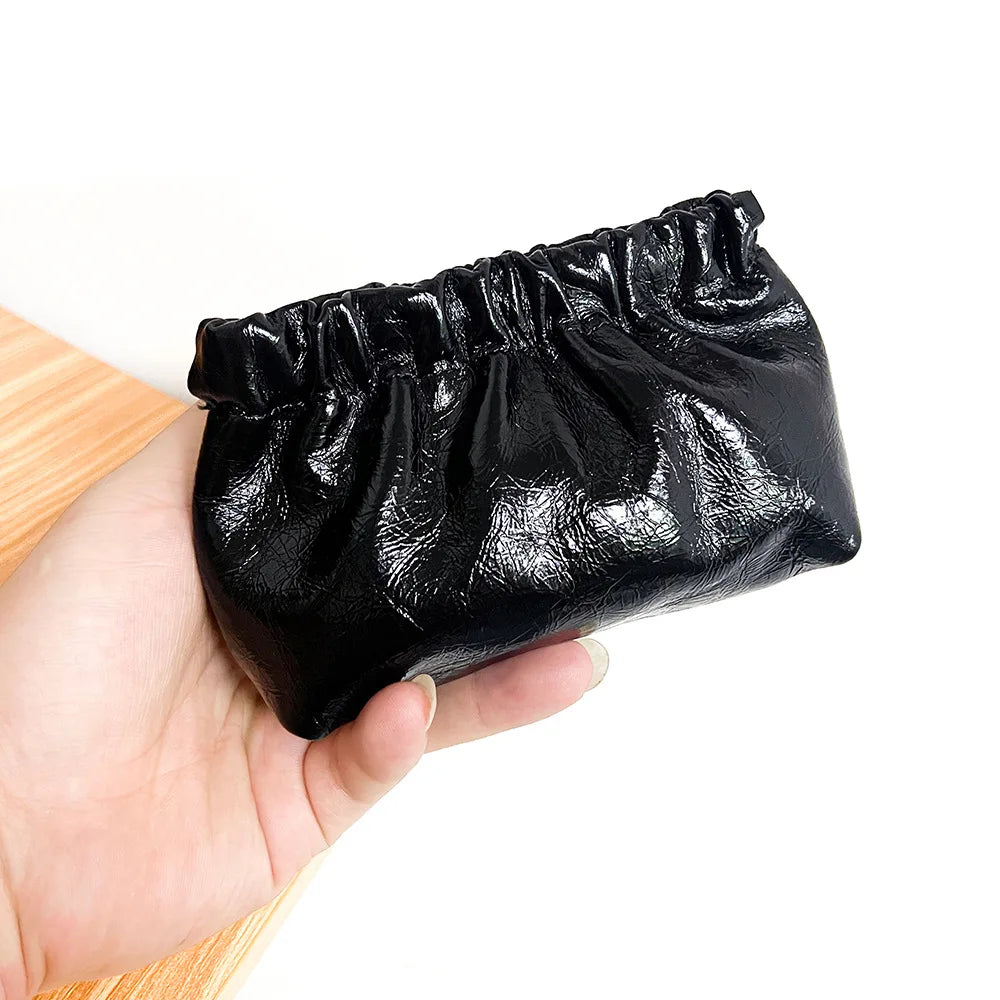 Carteira de couro genuíno das mulheres bolsa de moedas para senhoras clipe dinheiro bolso embreagem batom fone de ouvido bolsa de armazenamento bolsos