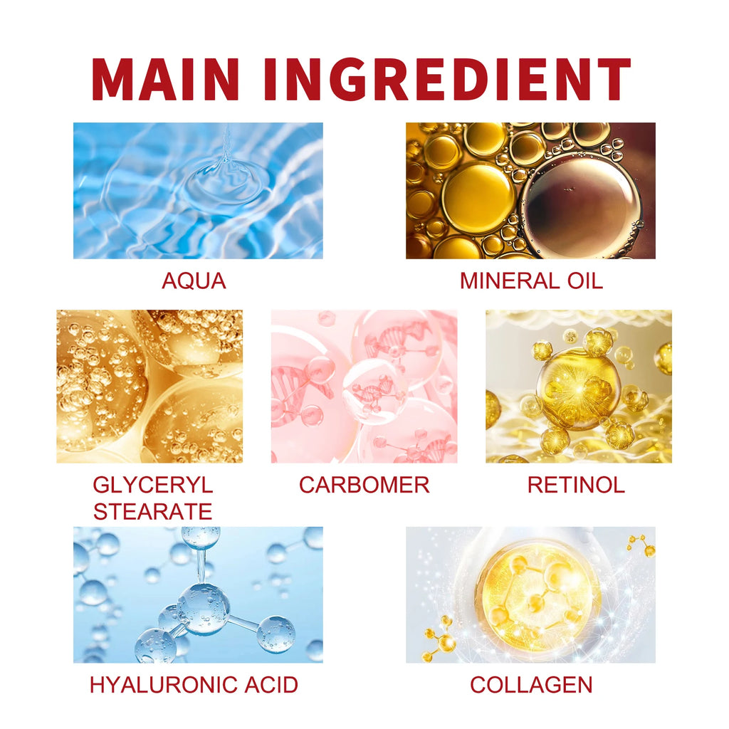Retinol colágeno creme facial complexo dia noite creme ácido hialurônico reduzir linhas finas olheiras hidratar poros firmes