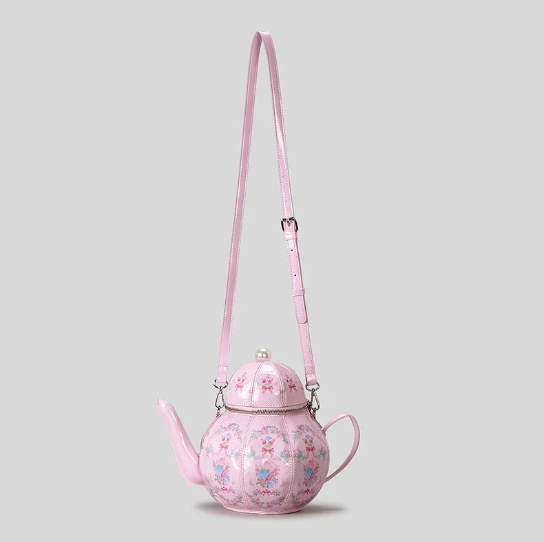 Bolsa mensageiro engraçada em formato de bule, bolsa crossbody legal de ombro único, bolsa multiuso para mulheres e meninas