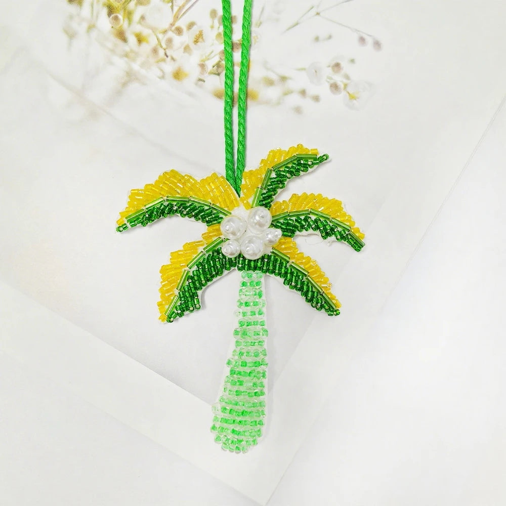 Moda multi-cor strass coqueiro saco pingente criativo pérola coqueiro saco decoração brilhante charme saco acessórios