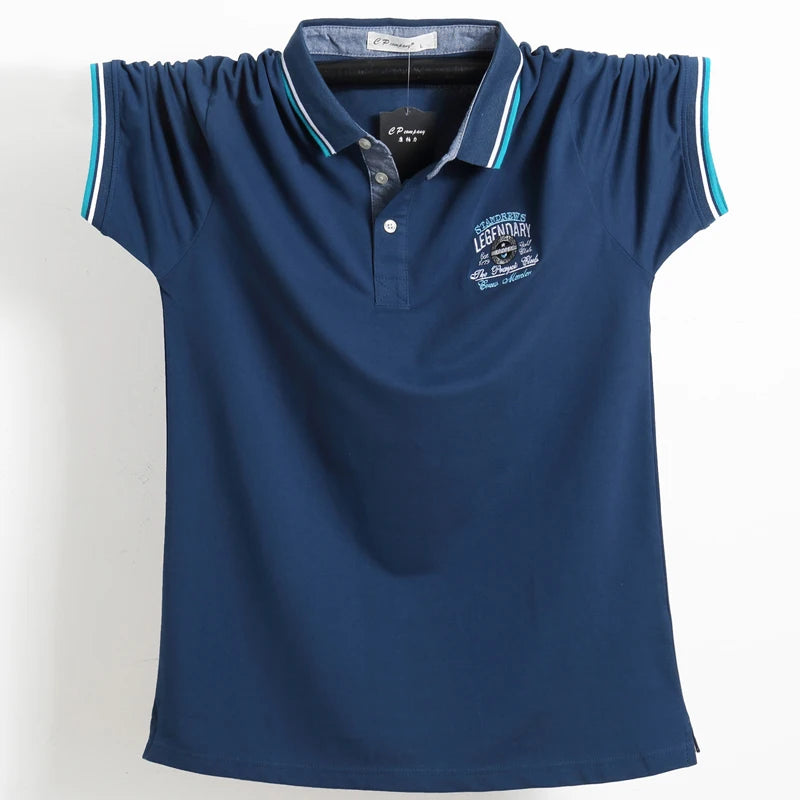 2025 nova chegada moda masculina camisa polo marca polo masculina algodão respirável polo dupla listra lateral fino ajuste