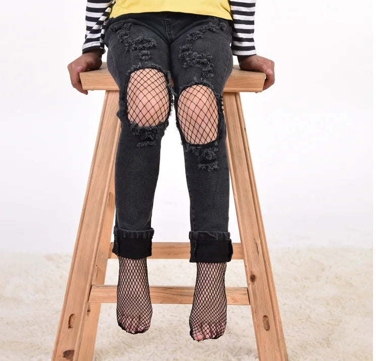 Verão primavera legal malha crianças moda fishnet meias collants crianças preto branco meia-calça calças meia para meninas do bebê leggings