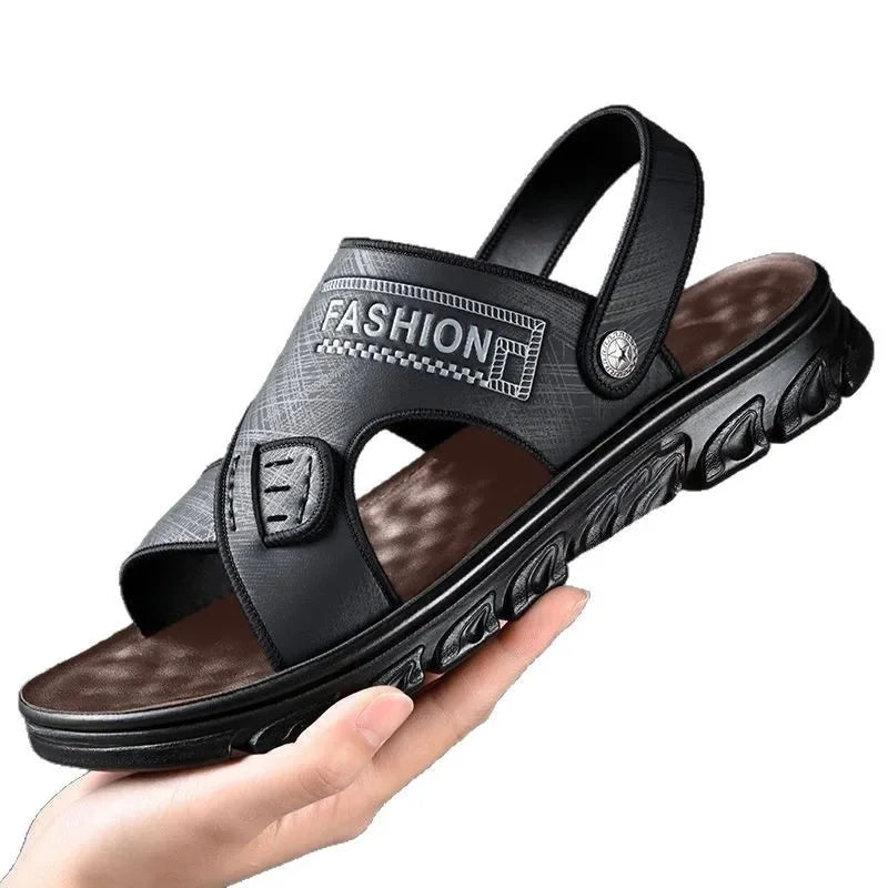 Sandálias de Praia Masculinas de Verão, Reforçadas, Antiderrapantes, Resistentes ao Desgaste, Respiráveis, para Dirigir, Material PVC, Calçados para Adultos