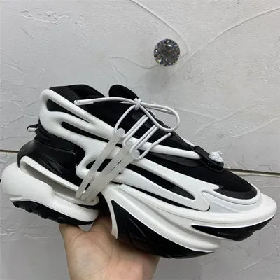 2025 mulheres tênis de plataforma fundo grosso rendas sapatos dedo do pé apontado confortável antiderrapante ao ar livre sapatos de marca para homem