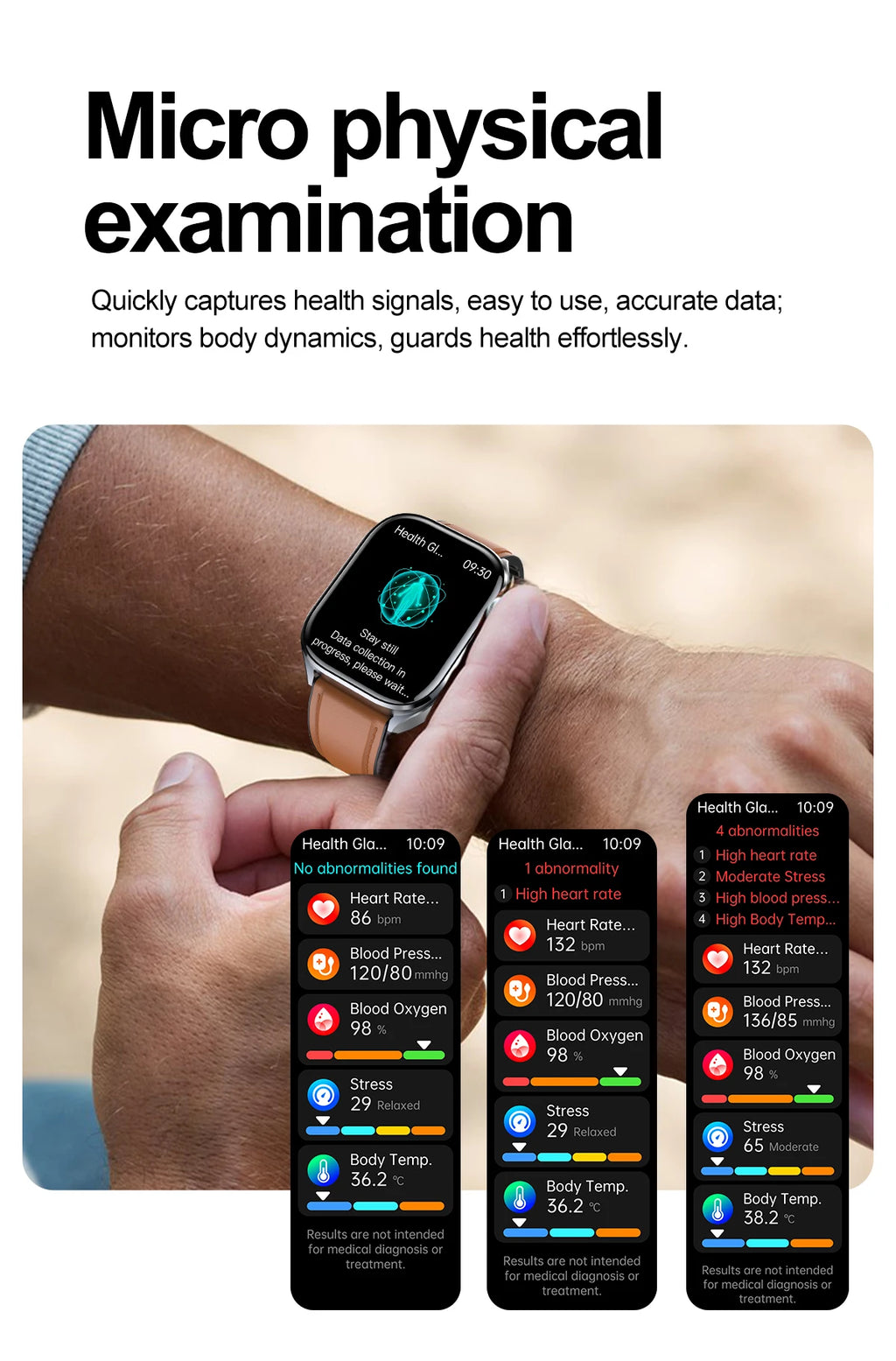 Novo Smartwatch 2026 com ECG Preciso, Análise de Saúde Cardíaca, Análise de Sangue, Lipídios no Sangue, Pressão Arterial e Chamada Bluetooth para Homens