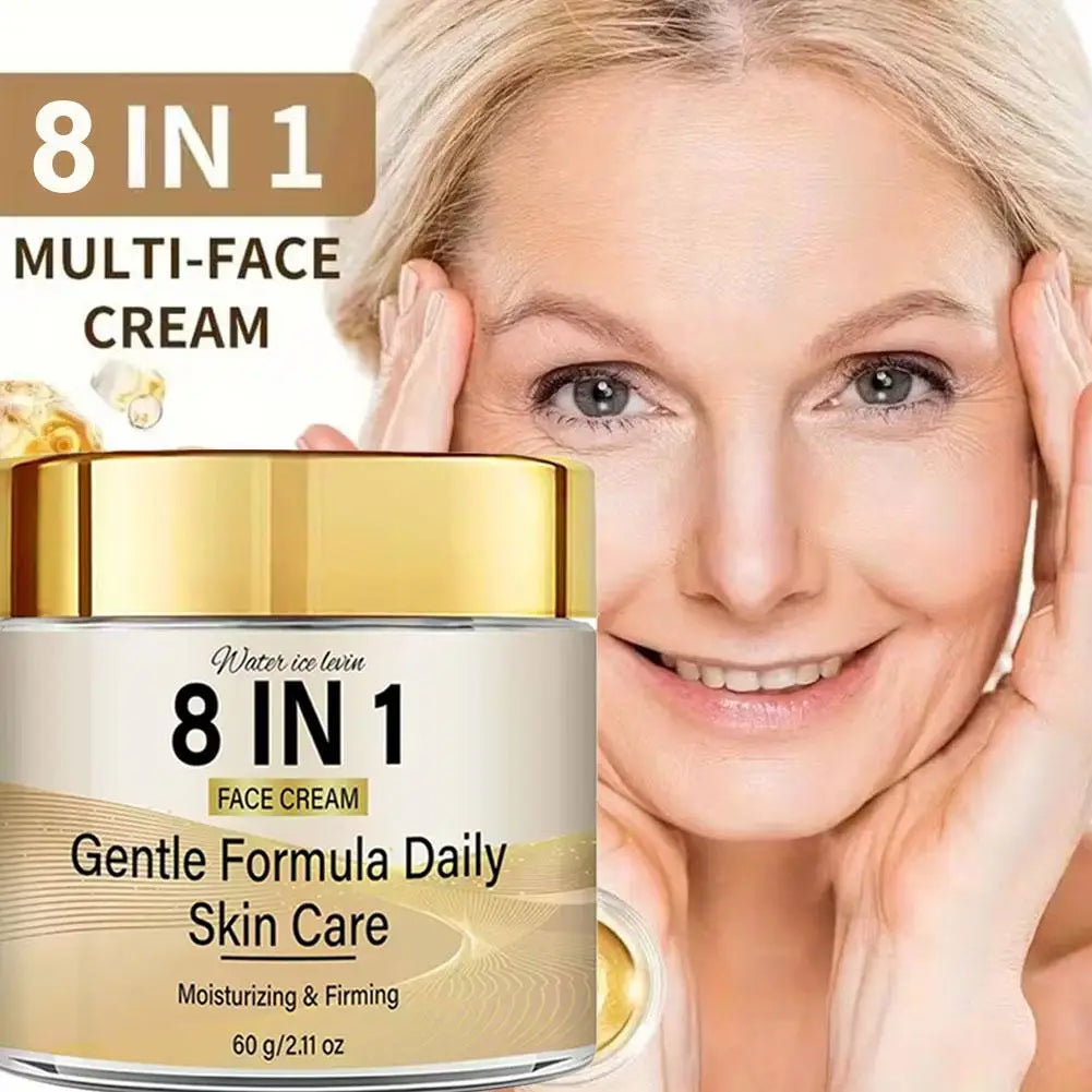 Creme Facial 8 em 1 com Retinol, Colágeno, Niacinamida e Ácido Hialurônico. Creme Facial Firmador e Hidratante 1/2PCS