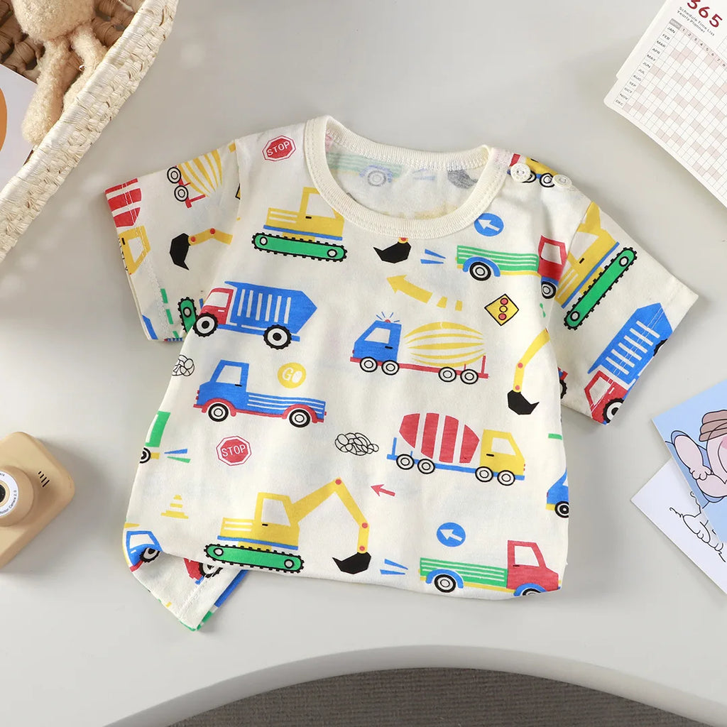 2-6y nova camiseta dos desenhos animados de algodão puro meninas de manga curta verão meia manga topos meninos topos crianças camisetas roupas
