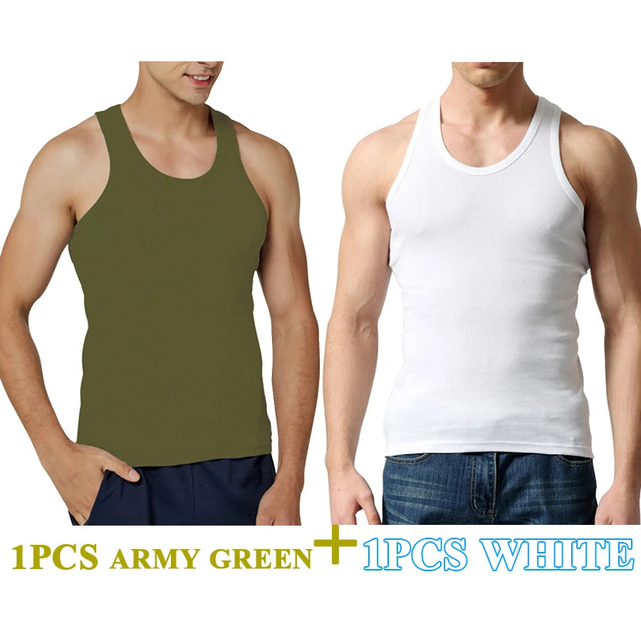 Regatas masculinas 100% algodão sólido colete masculino respirável sem mangas topos fino casual ginásio correndo confortável camiseta presente dos homens