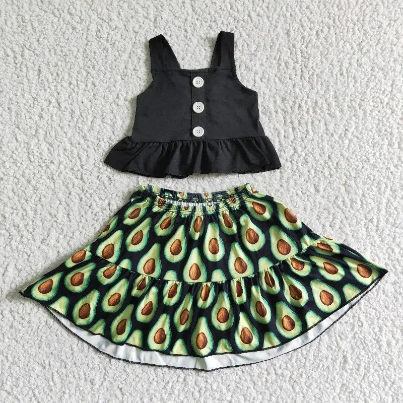 Bebê meninas boutique verão frutas roupas melancia vermelho camisa rosa dot plissado shorts atacado crianças roupas conjunto criança roupa