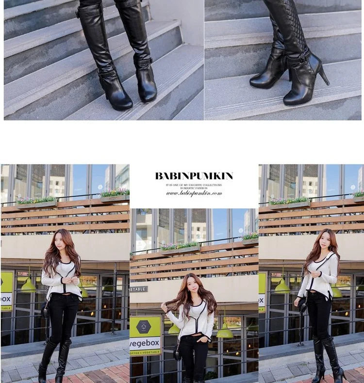 Calça Jeans Fena Skinny de Cintura Baixa Elástica e Esticável para Outono, Calça Longa Preta de Nove Pontos com Efeito Le...