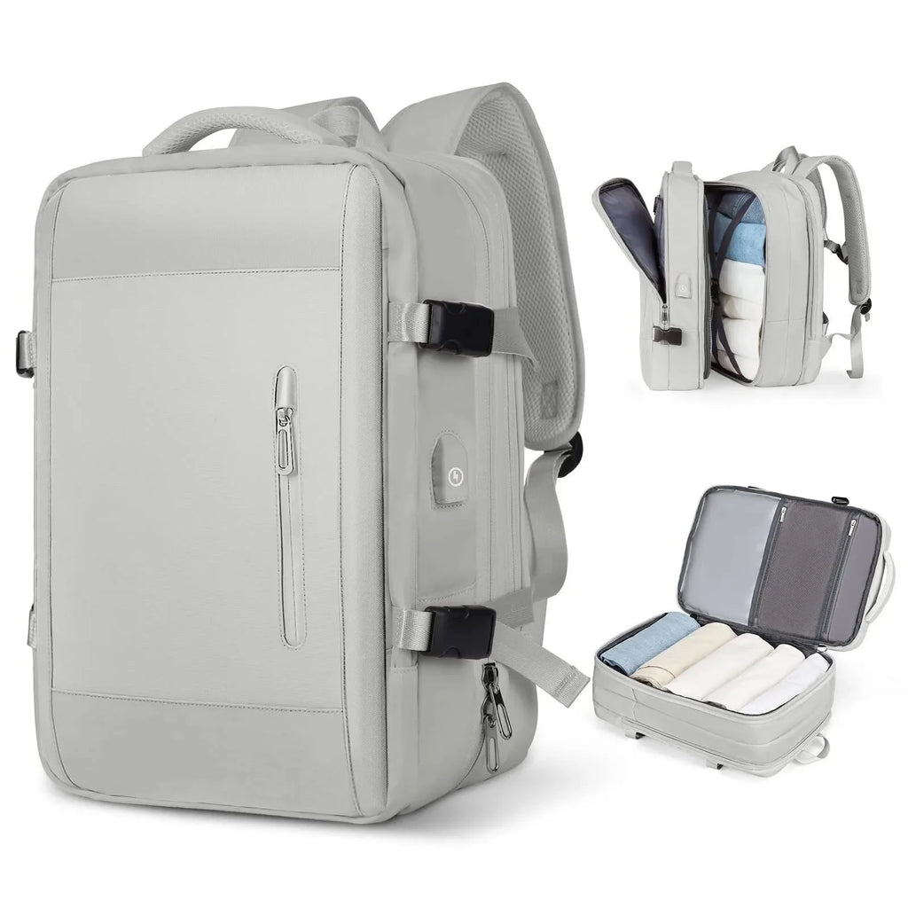 Mochila de viagem expansível de grande capacidade, bolsa de ombro dupla para viagens de negócios, montanhismo e transporte de computador