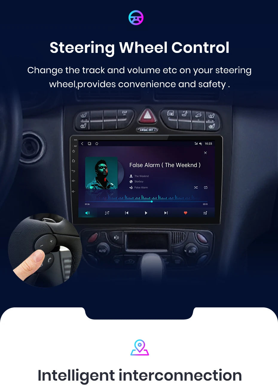Junsun carplay android auto rádio do carro para mercedes benz classe c w203 c200 c320 c350 clk w209 2000-2005 multimídia inteligente 4g
