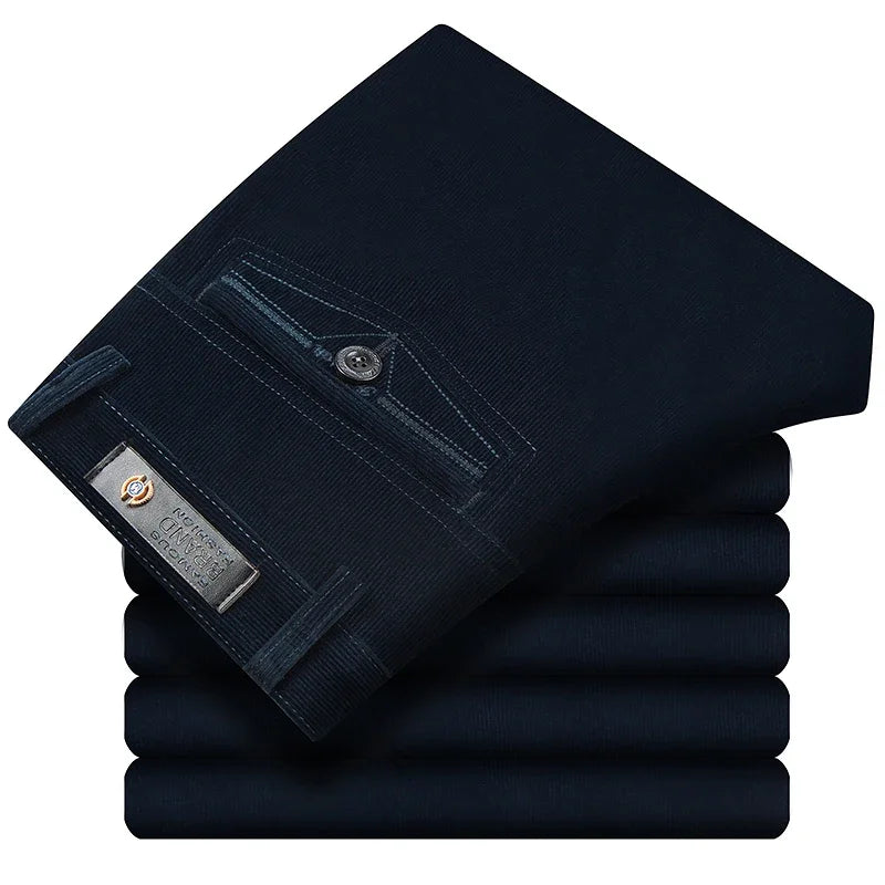 Calças de veludo soltas corredores homens de meia idade pai instalado no outono e inverno 2023 calças casuais masculinas para homem streetwear