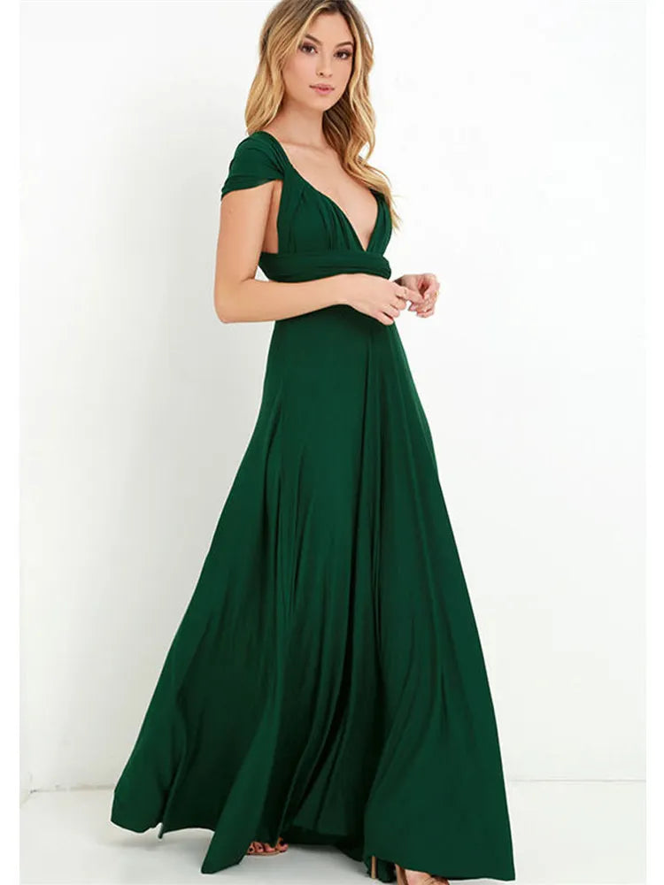Vestido Maxi Club Boho para mulheres, bandagem vermelha, vestido de festa longo, madrinhas multiway, robe infinito conversível, sexy