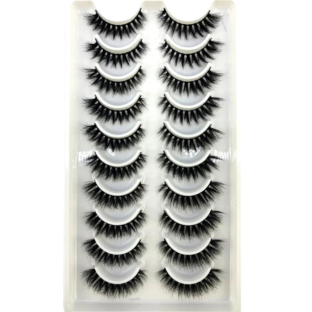 Vários estilos 10 pares naturais 3d vison cílios postiços kit de maquiagem cílios de vison extensão cílios curtos
