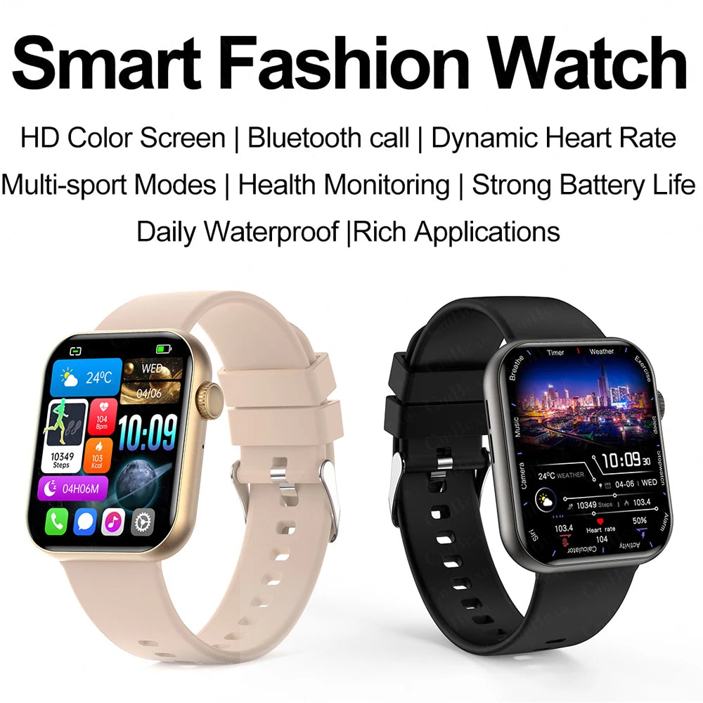 2025 novo relógio inteligente tela de toque completa bluetooth chamada ai voz freqüência cardíaca relógios à prova dwaterproof água pulseira esportiva smartwatch feminino
