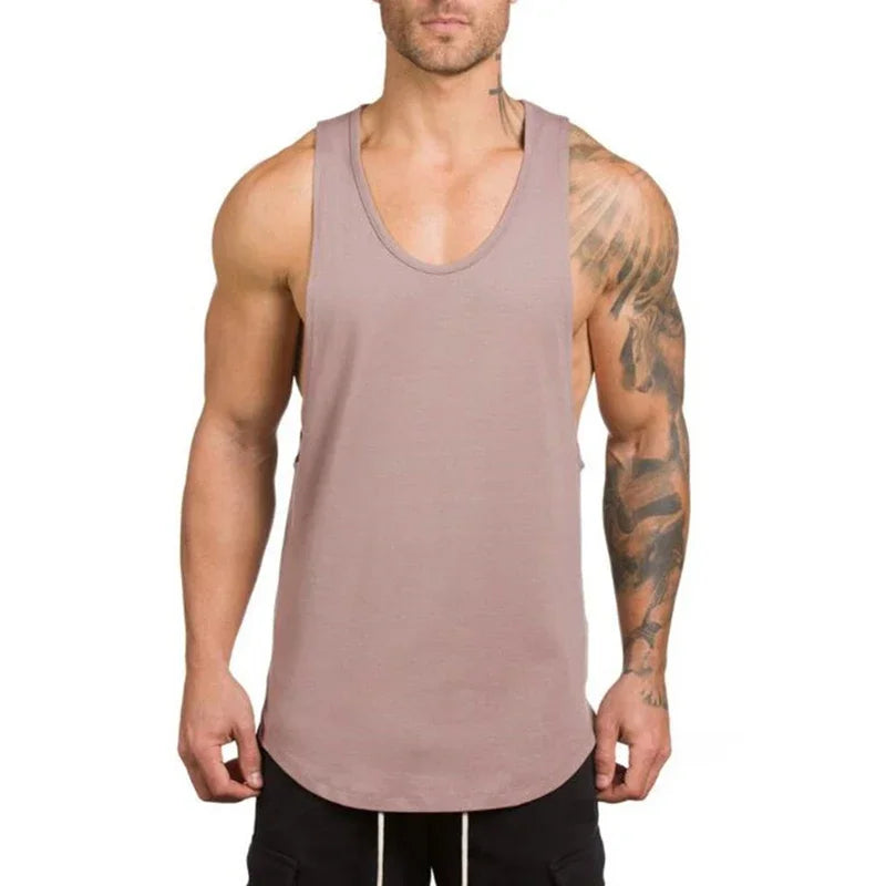 Marca roupas de ginástica dos homens musculação e fitness stringer tanque superior colete roupas esportivas undershirt treino muscular singlets