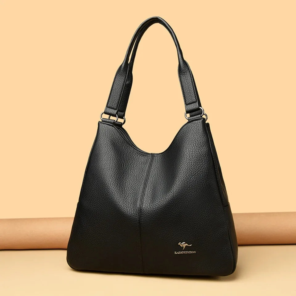 Bolsa hobo de couro com alça superior, bolsa feminina de lazer, bolsa de ombro fashion, vintage, bolsa tote de grande capacidade