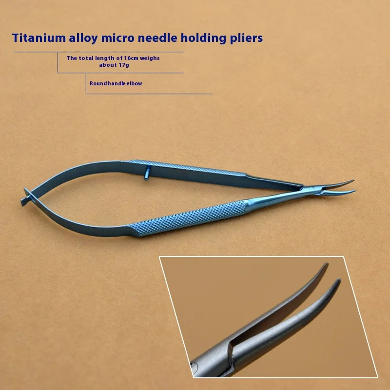 Conjunto de ferramentas para pálpebras, fórceps porta-agulhas com tesoura de dentes, instrumento oftálmico de aço inoxidável