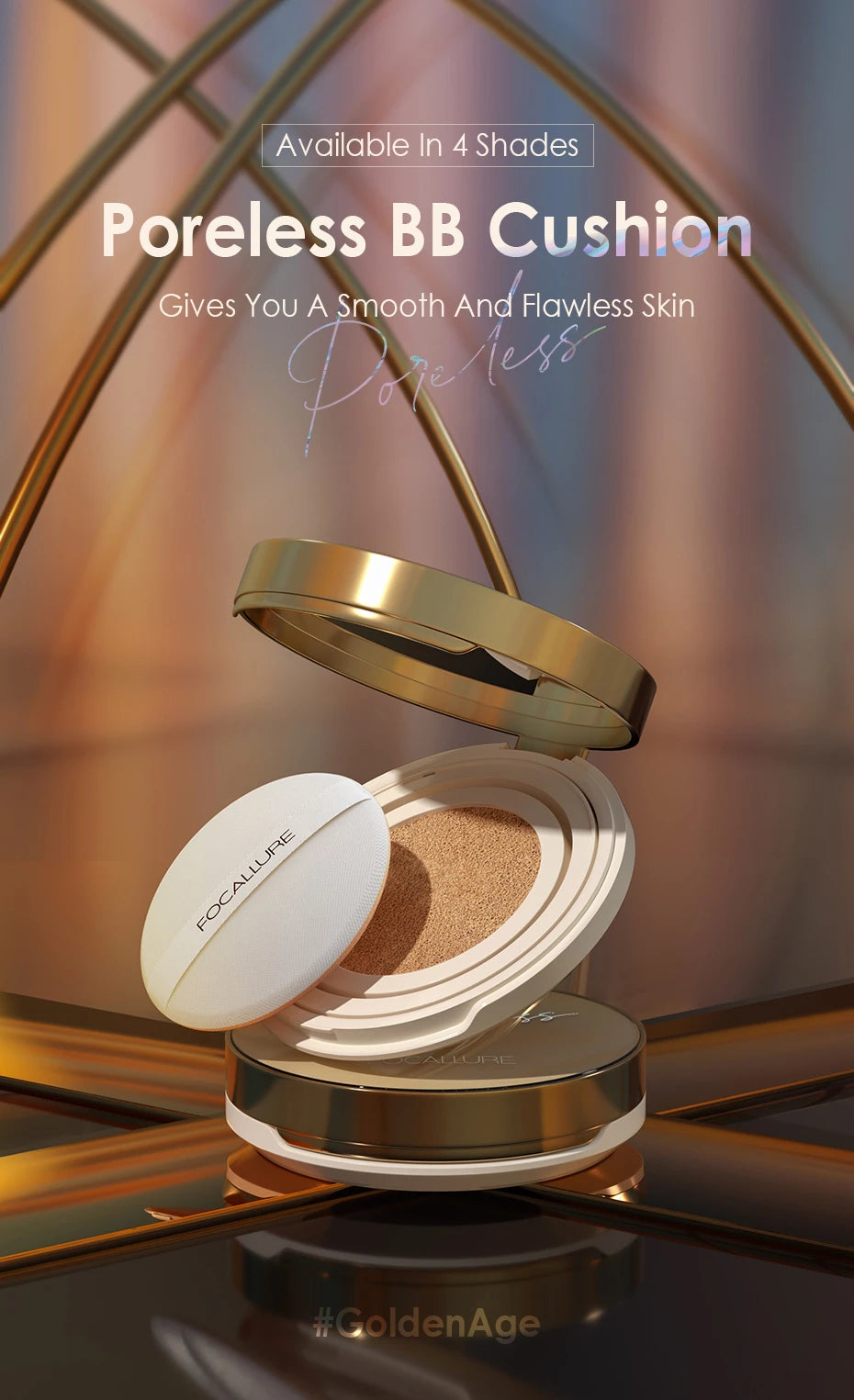 Focusallure fundação almofada de ar à prova dwaterproof água base fosca poros alta cobertura creme facial nutritivo suave fundação maquiagem