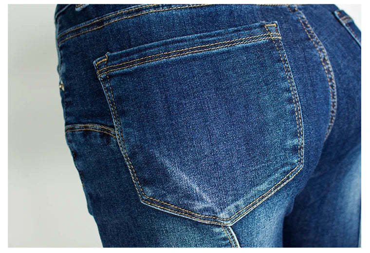 Calças Jeans Femininas Push Up, Calças Skinny de Denim, Moda 2026, Pantalones De Mujer, Pantalon Femme, Azul 2XL 3XL