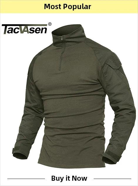 Tacvasen-camiseta de manga curta com bolsos com zíper para homens, roupas de estilo safári, cor sólida, para caminhadas e trabalho, para o verão