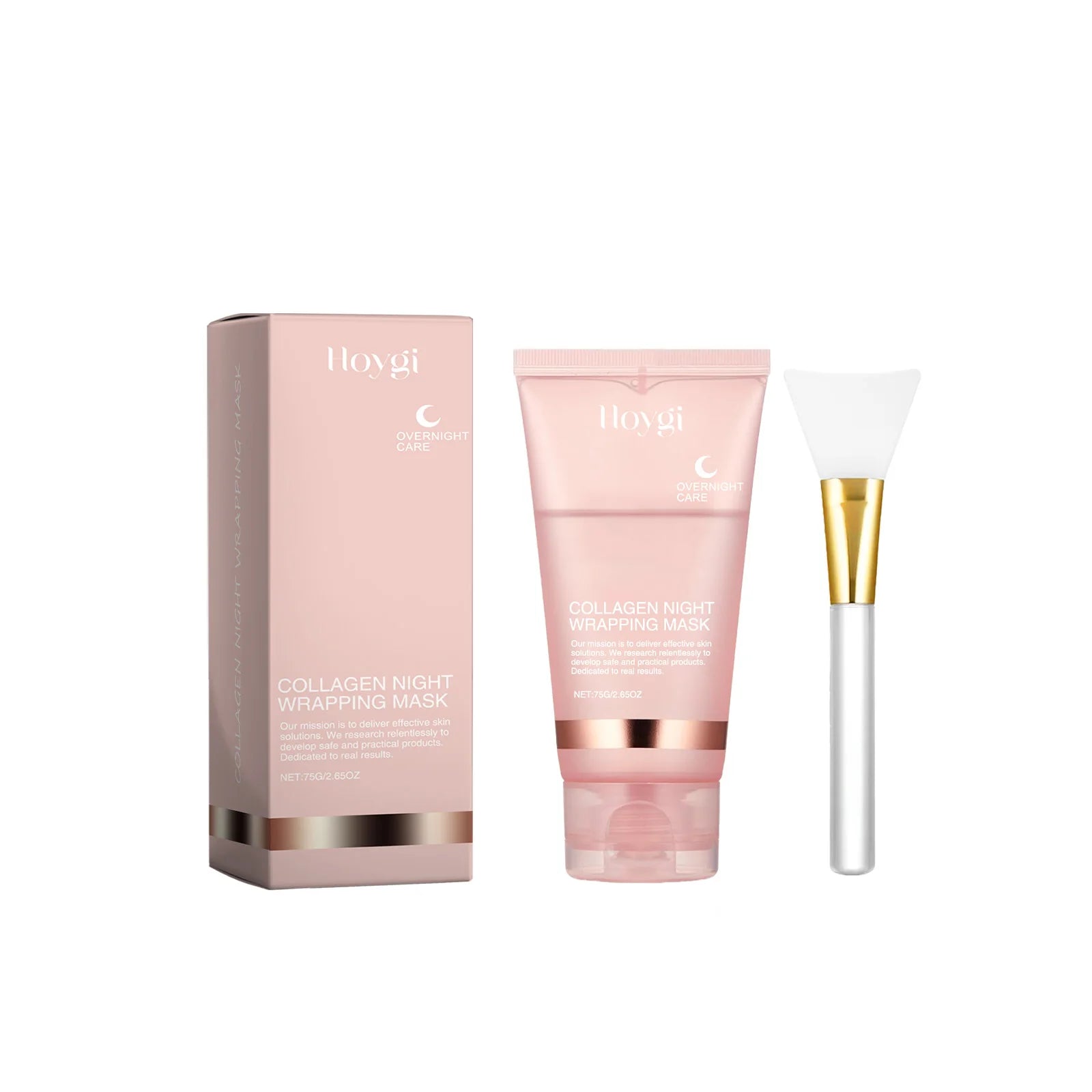 Ouhoe Máscara Peel Off de Colágeno com Pincel de Aplicação Anti Rugas Firmador Hidratante Fácil Descasque Todos os Tipos de Pele Não Irritante Limpo
