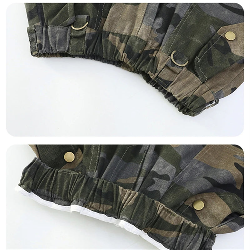 Crianças baggy camuflagem calças de carga com bolso para a menina streetwear y2k camo calças crianças harajuku coreano hip hop sweatpants