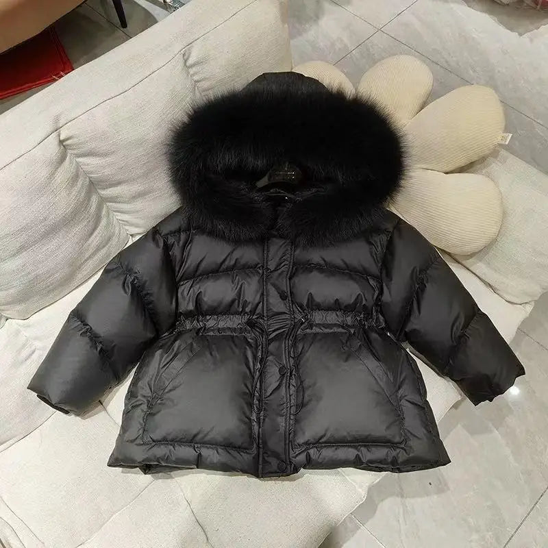 RAISE crianças meninas parkas engrossar quente crianças bebê meninas outerwear casaco 2-10 anos júnior meninas pele do falso com capuz jaquetas de inverno