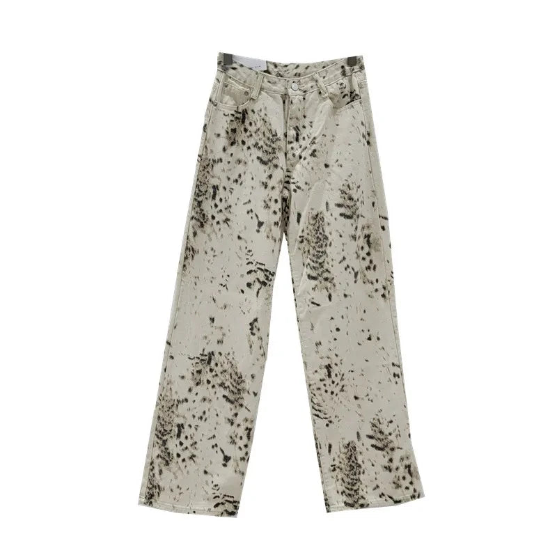 Cintura alta y2k calças de brim femininas solto ajuste perna reta baggy calças jeans para meninas retro bege largo calças jeans femininas y2k