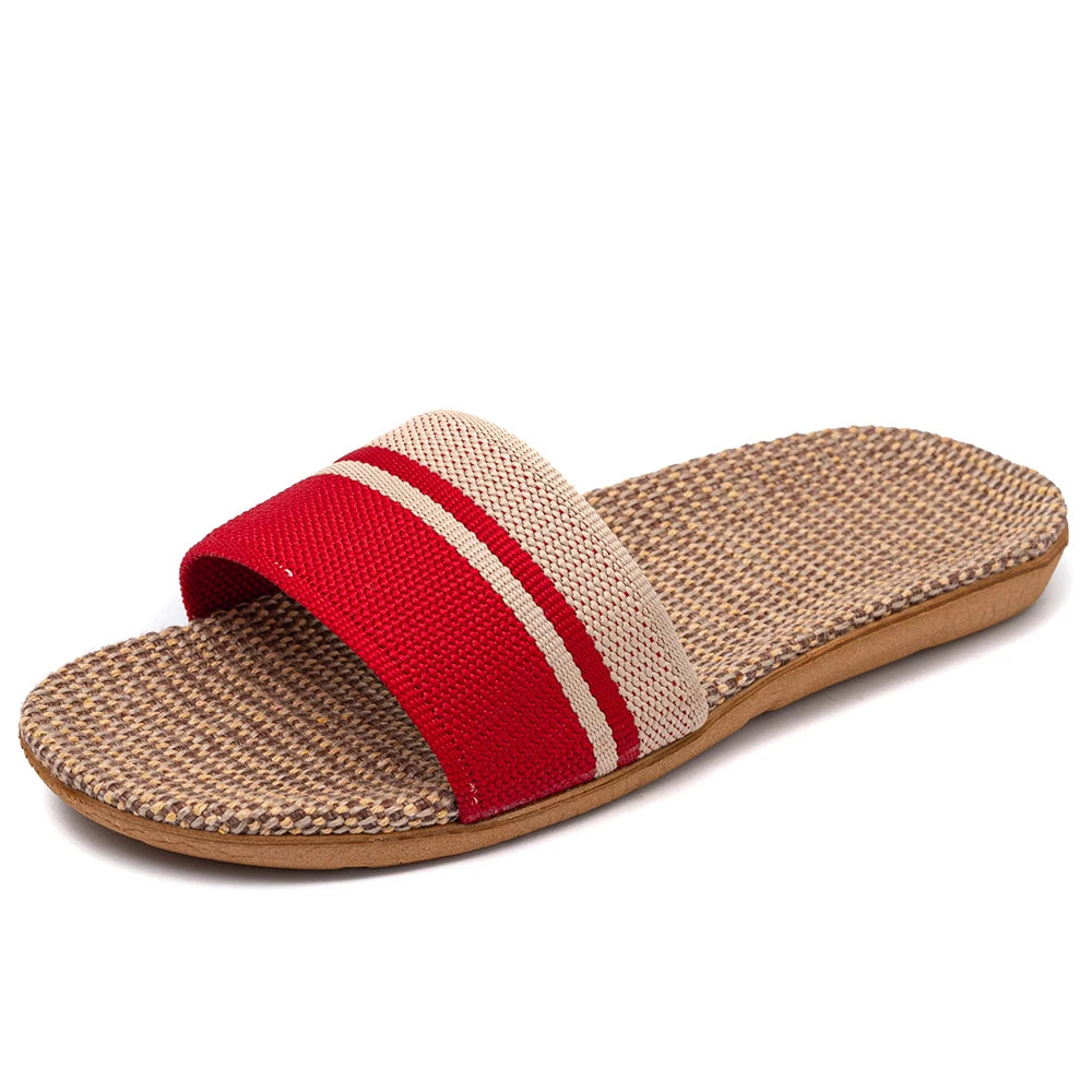 36-45 sandálias planas chinelos de praia verão casa linho leve eva antiderrapante slides para homens mulheres indoor ao ar livre flip flops