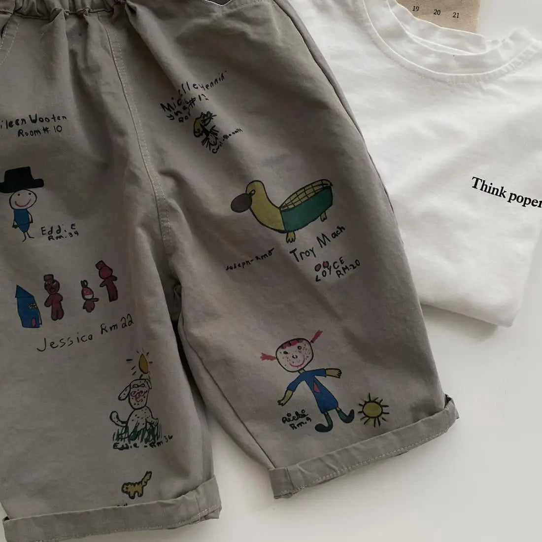Japão coreano crianças roupas menino crianças moda calças primavera outono bebê bolso tornozelo comprimento solto menina dos desenhos animados calças casuais