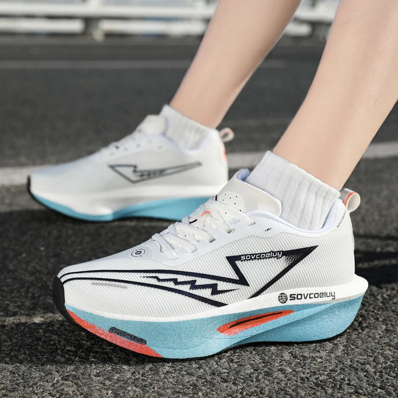Tênis de Corrida com Placa de Carbono Especial para Maratona, Respirável e Leve, Confortável para Mulheres, Sneakers Antiderrapantes