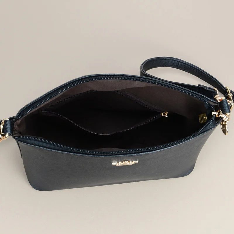 Sacos Crossbody De Couro PU Para As Mulheres, Design Casual, Bolsa De Ombro Da Moda, Coroa De Metal, Bolsas Femininas Shell