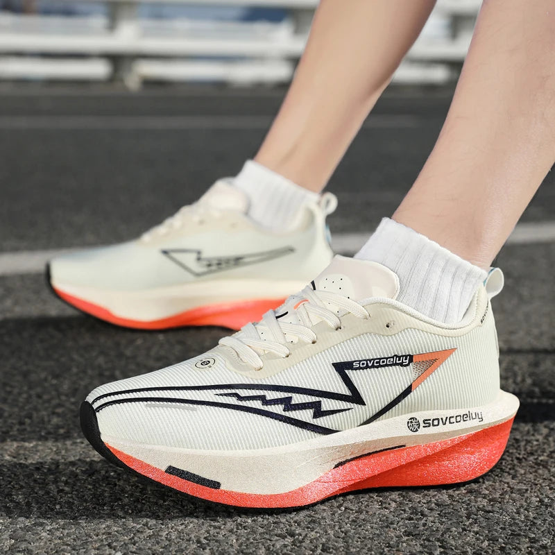 Tênis de Corrida com Placa de Carbono Especial para Maratona, Respirável e Leve, Confortável para Mulheres, Sneakers Antiderrapantes