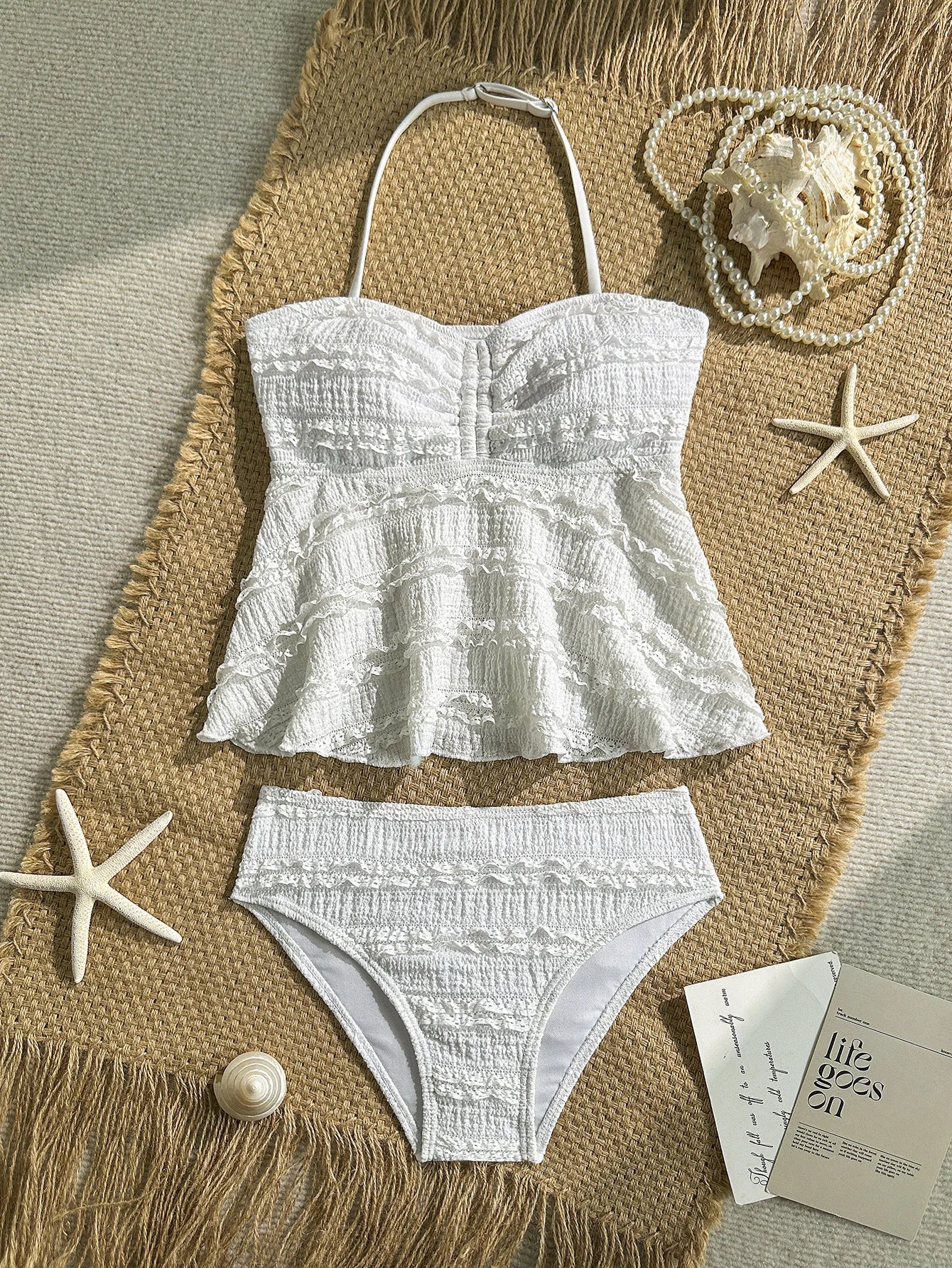 Conjunto de biquíni preto e branco para meninas, 2 peças, roupa de banho de cor sólida para crianças, meninas, verão, férias na praia