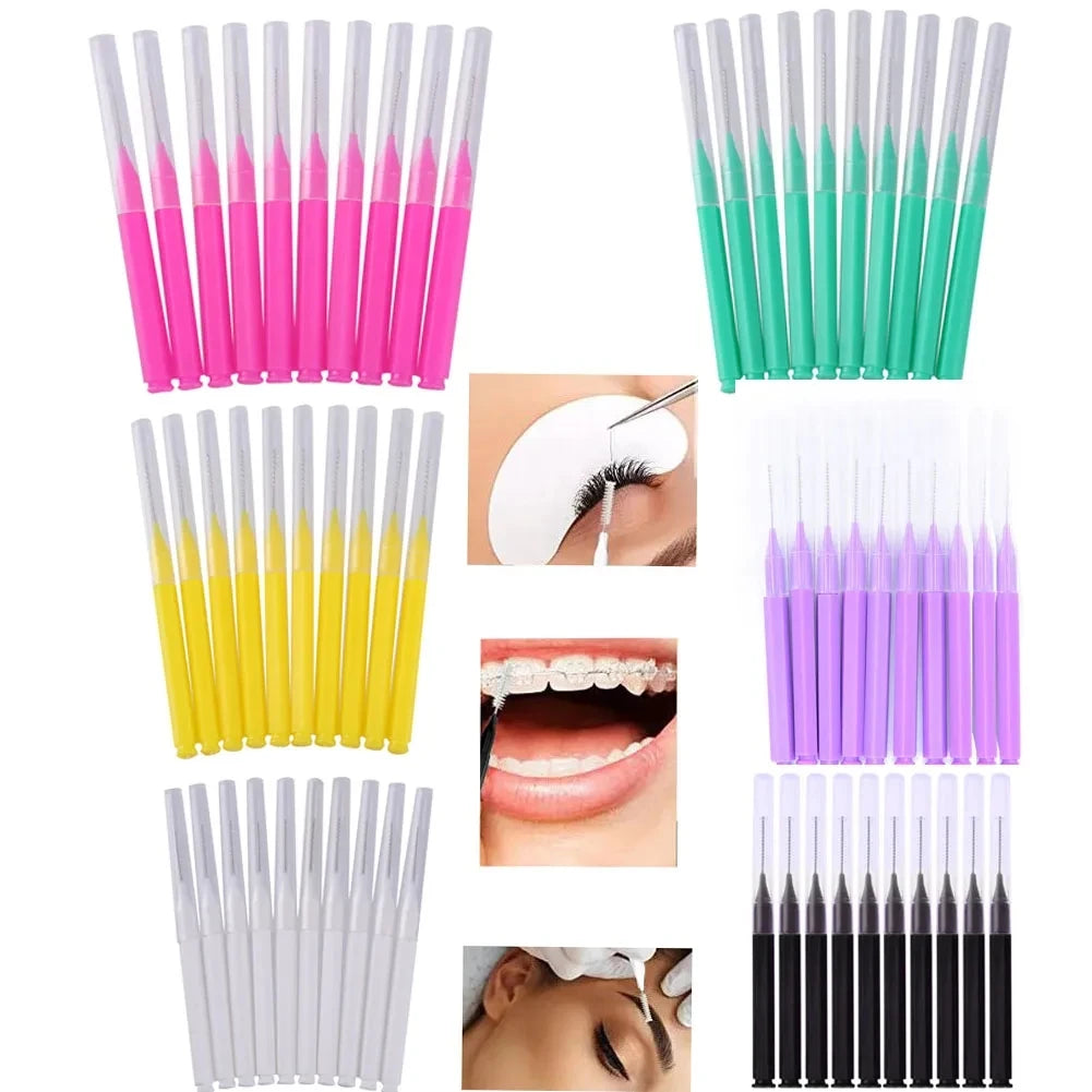 Descartável Brow Lifting Brushes, Mini Escova De Sobrancelha, Bendable Micro Cílios Aplicadores, Ferramentas De Maquiagem, Bendable, 20Pcs