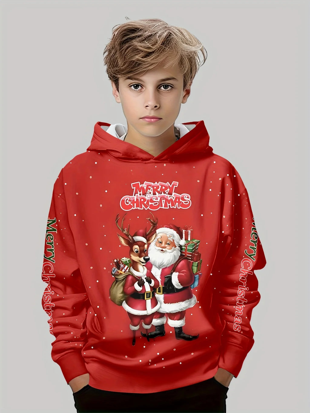 Crianças topo natal meninos roupas de manga longa outono roupas infantis dos desenhos animados papai noel impressão pulôver menina camisolas