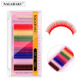 Nagaraku mix cor cílios compõem alta qualidade macio natural sintético vison arco-íris extensão de cílios suprimentos 8 cores mix
